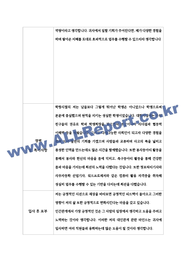 [이력서] 한국전력 최종합격 자기소개서   (2 페이지)